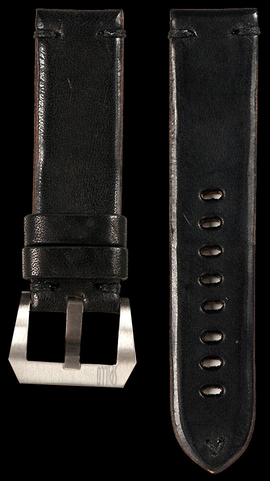 02 Vintage Horse Leather Strap Black